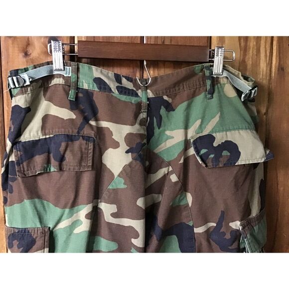 GI Camo Pants Size 35-39 Adjustable Drawstring Cuffs 6 Pockets Button - Picture 6 of 9